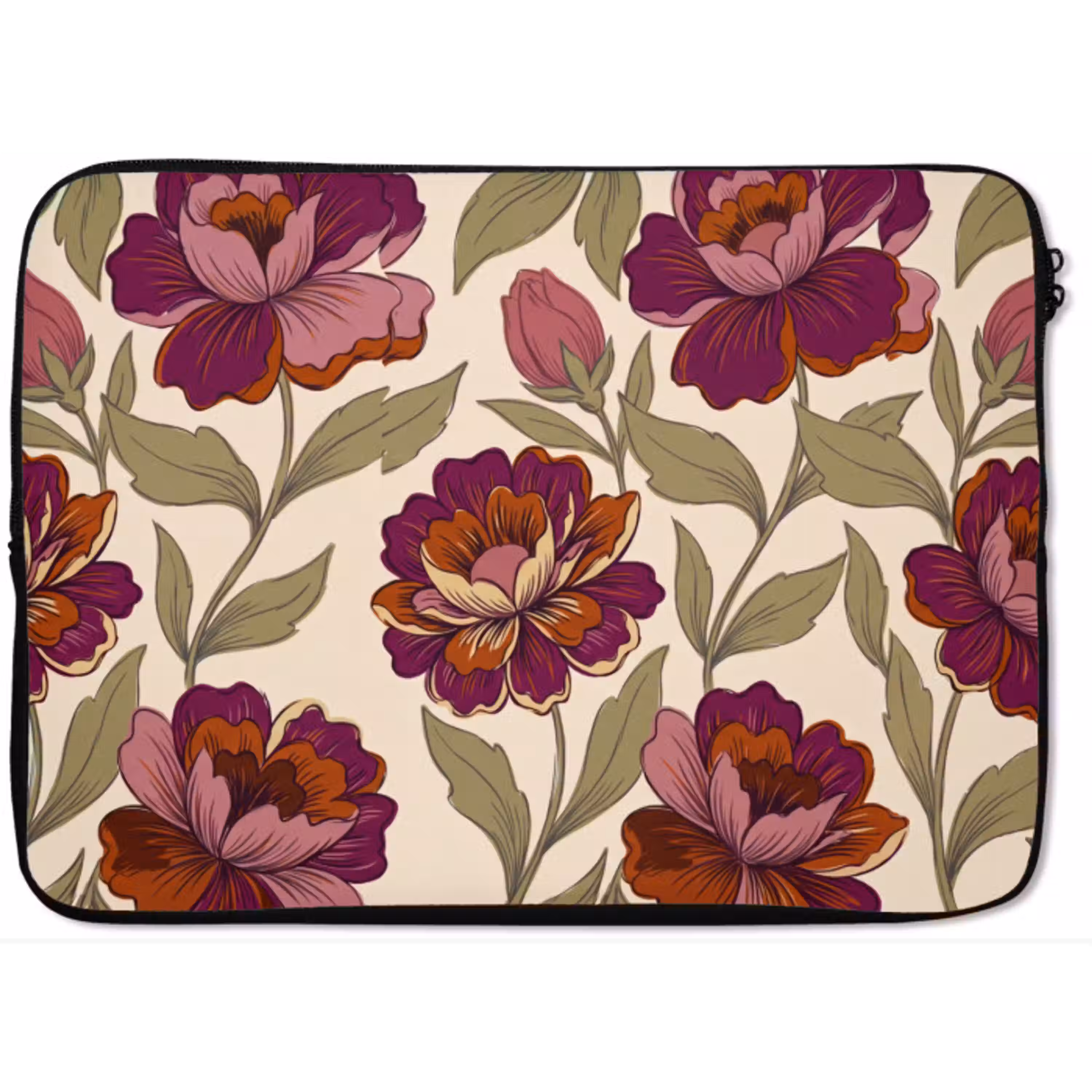 Bloemen - Patroon - Natuur - Modern - Paars laptophoes neopreen klein -zkaufland3dotto