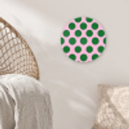 Polkadots - Patroon - Groen Wandcirkel kunststof plaat 5mm dik klein 188 -sfeer5