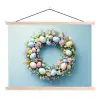 Krans - Eieren - Bloemen textielposter latten blank klein -3d