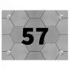 Grijze tegels - Traditioneel Naambord Rechthoek middel -3d