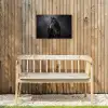 Portret - Paard - Zwart Tuinposter op houten frame 2 cm dik klein -sfeer4