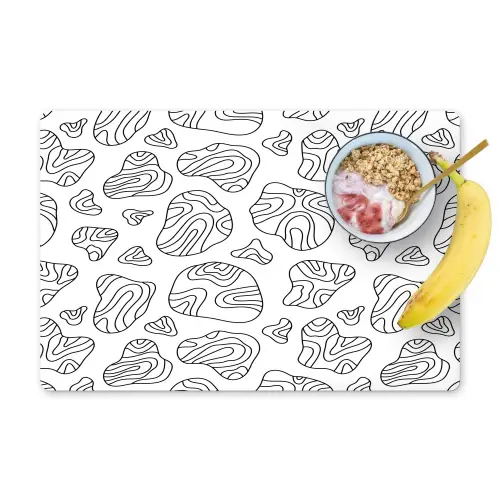 Organisch - Lijnen - Zwart Placemat vinyl groot 368 -zzzproduct_Kitchenyeah-website