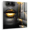 Vrouw - Zwart - Goud - Gezicht - Lippen plexiglas 5mm klein -zzzproduct_nieuw