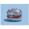 Glitters - Hamburger - Blauw tuinposter los doek klein -3d