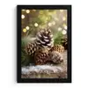Dennenappels - Kerstsfeer - Bruin - Groen fotolijst zwart zonder passe partout klein -3d