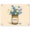 Coffee - Blik - Minimalistisch - Bloemen tuinposter los doek klein -3d