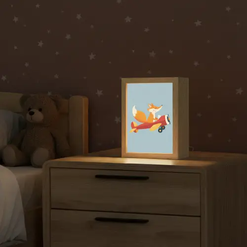 Vos - Vliegtuig - Blauw Light Box met kabel klein -sfeer1_kind