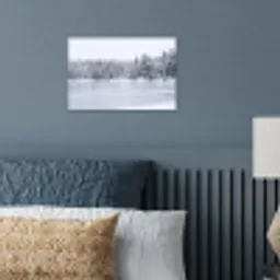 Meer - Dennen - IJs - Winter - Rustgevend poster papier klein -sfeer2