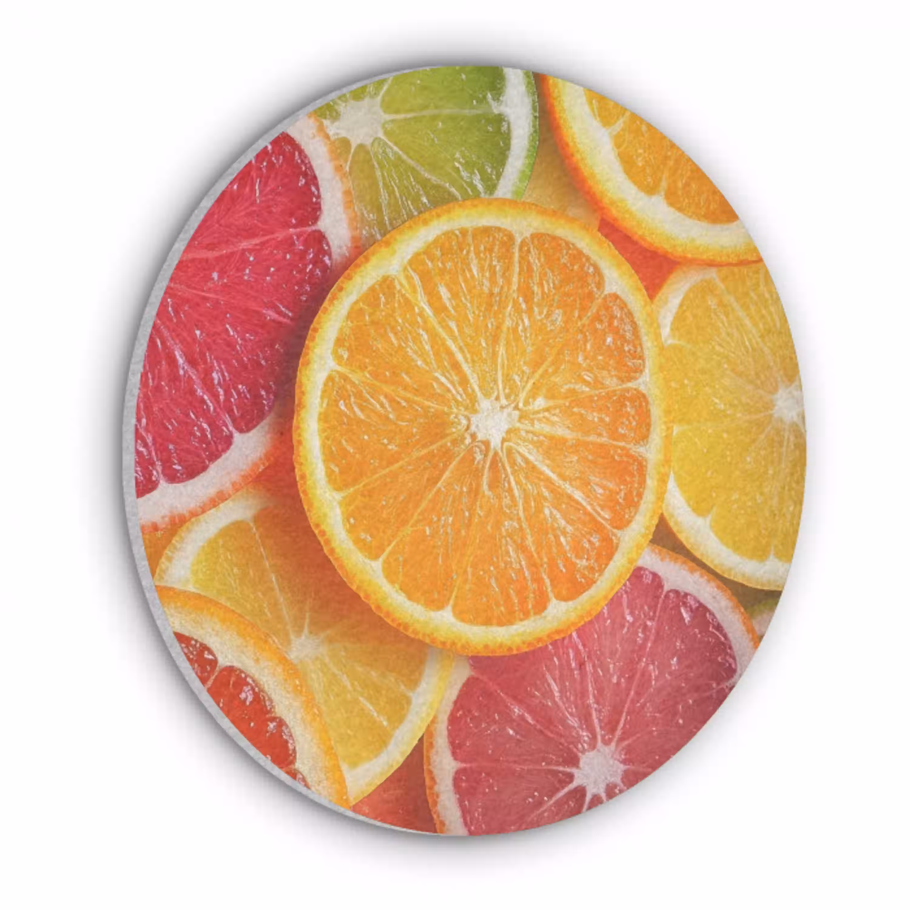 Fruit - Kleurrijk - Close up Akoestische PET Vilt - Rond klein -3d