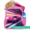 Roze raceauto flitst door neonlicht Kinderrugzak - Roze middel -inhoud_FR