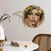 Vrouw - Bloemen  - Goud - Portret Wandcirkel kunststof plaat 5mm dik klein -sfeer4