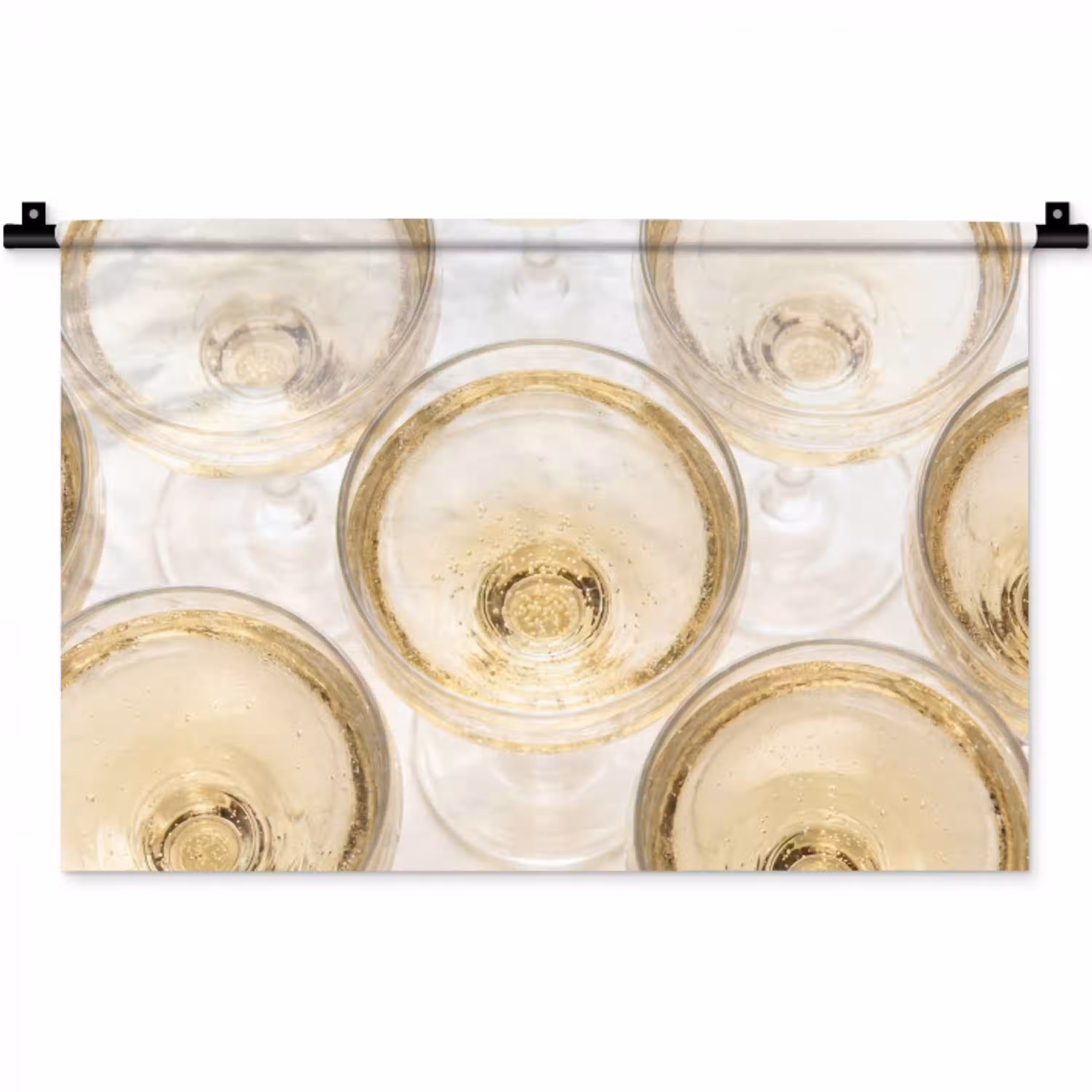 Drank - Glazen - Feest - Goud Wandkleed katoen klein -zz3d