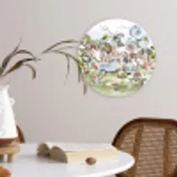 Jungle - Bus - Dieren - Kinderen - Planten Wandcirkel kunststof plaat 5mm dik klein -sfeer4