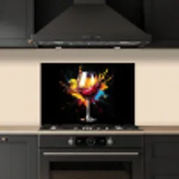 Wijn - Glas - Graffiti - Borrel - Rood - Verf keuken achterwand spatscherm klein -sfeer1