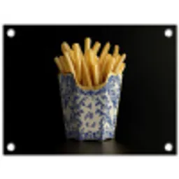 Friet - Porselein - Delfts blauw - Eten tuinposter los doek klein -3d