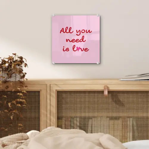 Tekst - Roze - Love - Hart plexiglas 5mm klein -sfeer4