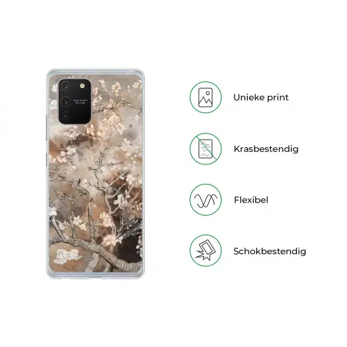 Amandelbloesem - Kunst - Van Gogh - Beige - Abstract Telefoonhoesje Samsung Galaxy S10 Lite klein -specsS10Lite