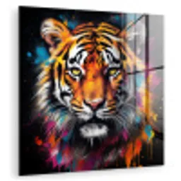 Tijger - Graffiti - Dieren - Zwart plexiglas 5mm klein -zzzproduct_nieuw