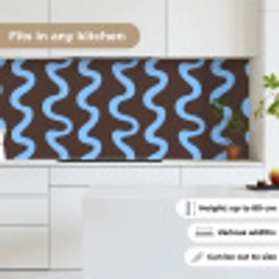 Kronkelende lijnen - Blauw - Bruin - Minimalistisch keuken achterwand 2 middel 871 -sfeer4_UK