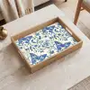 Vlinders - Bloemen - Blauw - Botanisch Dienblad Rechthoek middel 911 -sfeer1