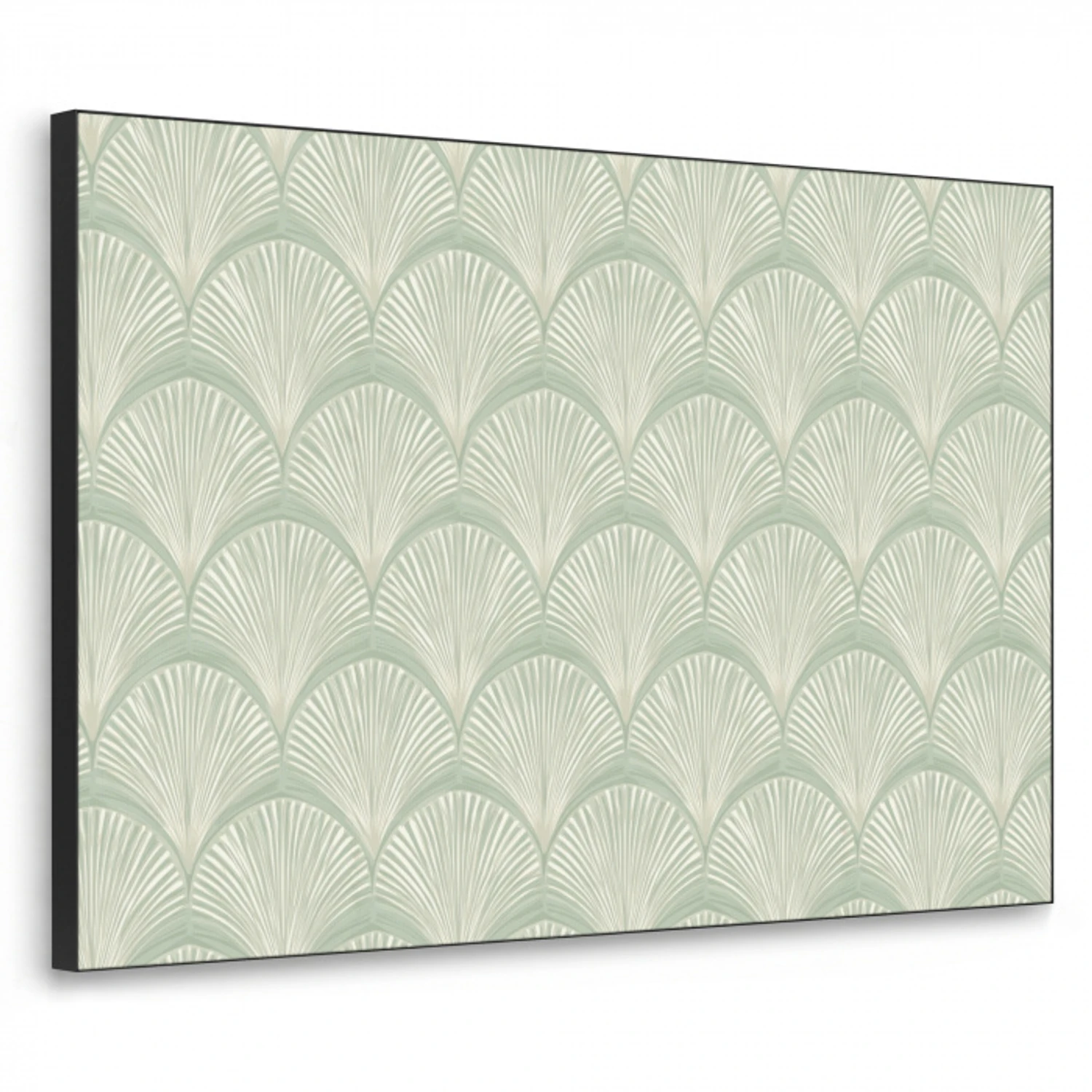 Waaiers - Patroon - Groen Textielframe zwart klein 947 -3d