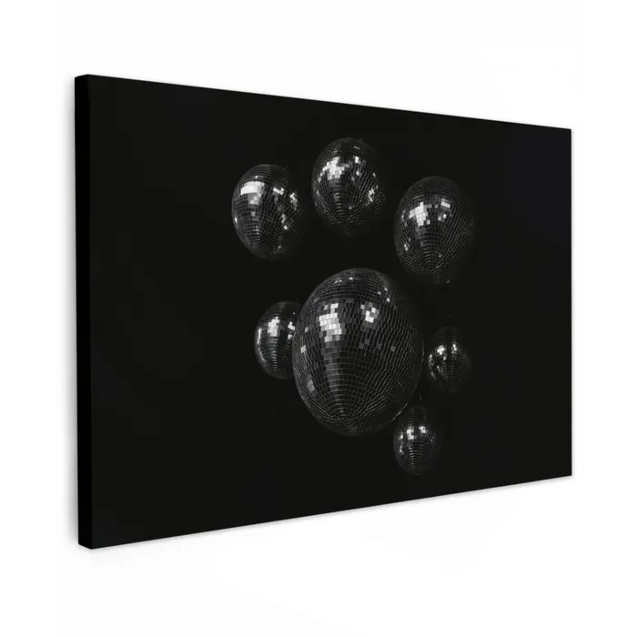 Discoballen - Minimalistisch - Zwart canvas 2cm klein -z3d