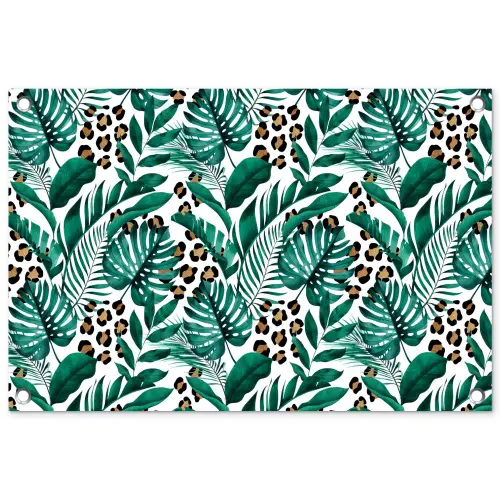 Dierenprint - Panter - Bladeren - Tropisch - Jungle tuinposter los doek klein -3d