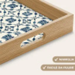 Grafisch - Tegel - Blauw Dienblad Rechthoek middel 911 -USP_HandgreepIT