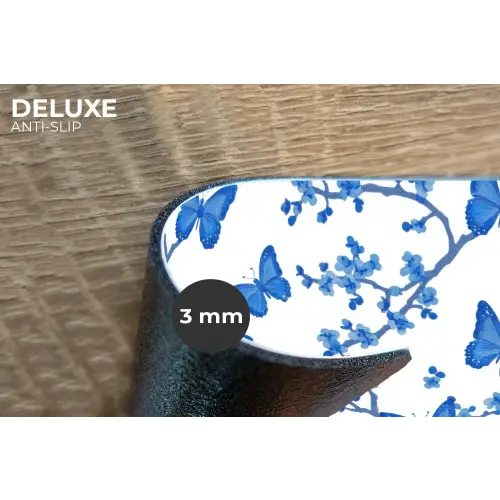 Vlinder - Bloemen - Blauw Placemat vinyl groot 368 -closeup