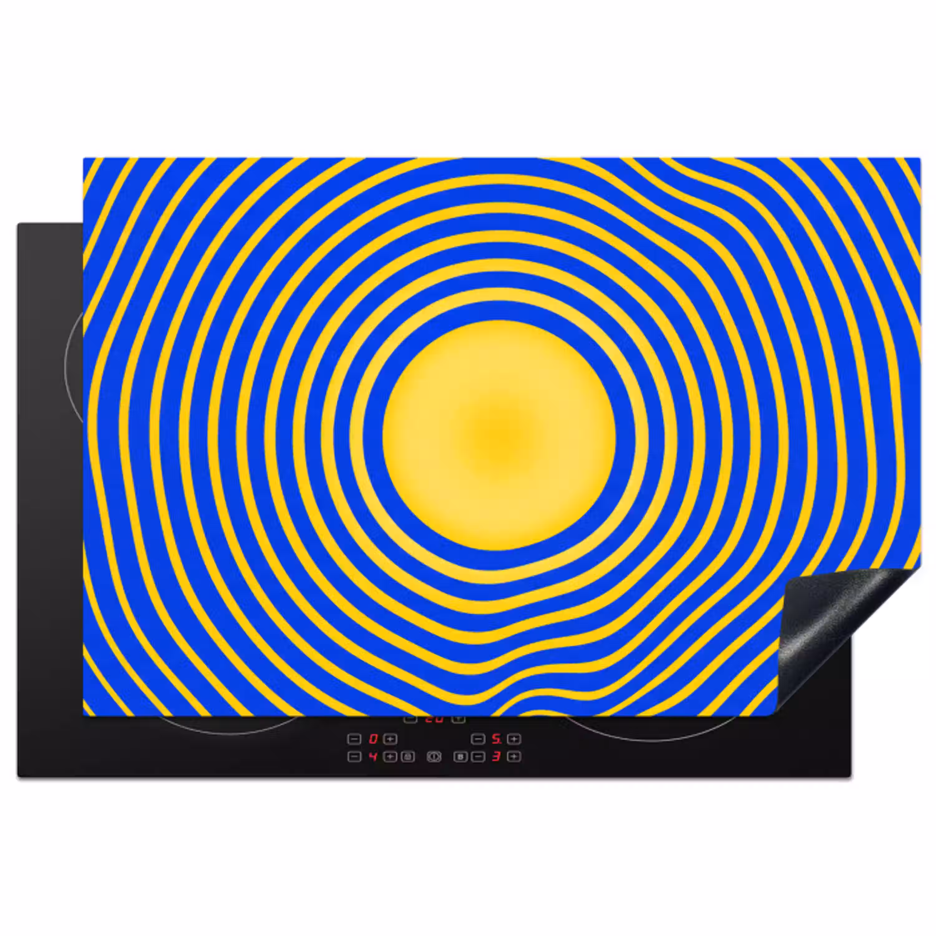 Abstract patroon - Blauw Inductie beschermer vinyl 3mm klein -3d