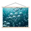 Luchtbellen - Dynamisch - Blauw textielposter latten blank klein -3d