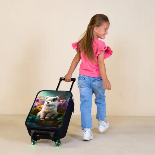 Fluffy Franky Kinderkoffer - Zwart klein -sfeer1