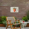 Aardbei - Rood - Mozaïek - Fruit Tuinposter op houten frame 2 cm dik klein -sfeer3