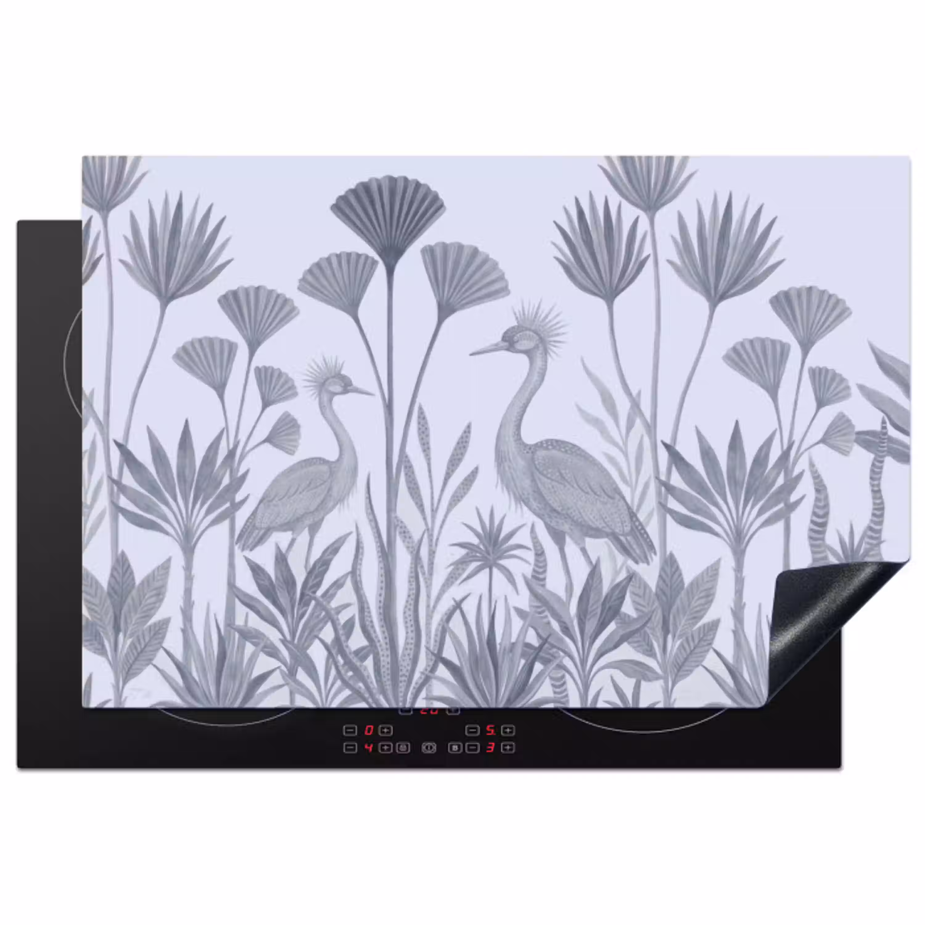 Vogel - Tropisch - Illustratie - Blauwgrijs - Natuur Inductie beschermer vinyl 3mm klein -3d