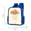 Basketbal in neutrale kleuren Kinderrugzak - Blauw middel -productfoto_formaten