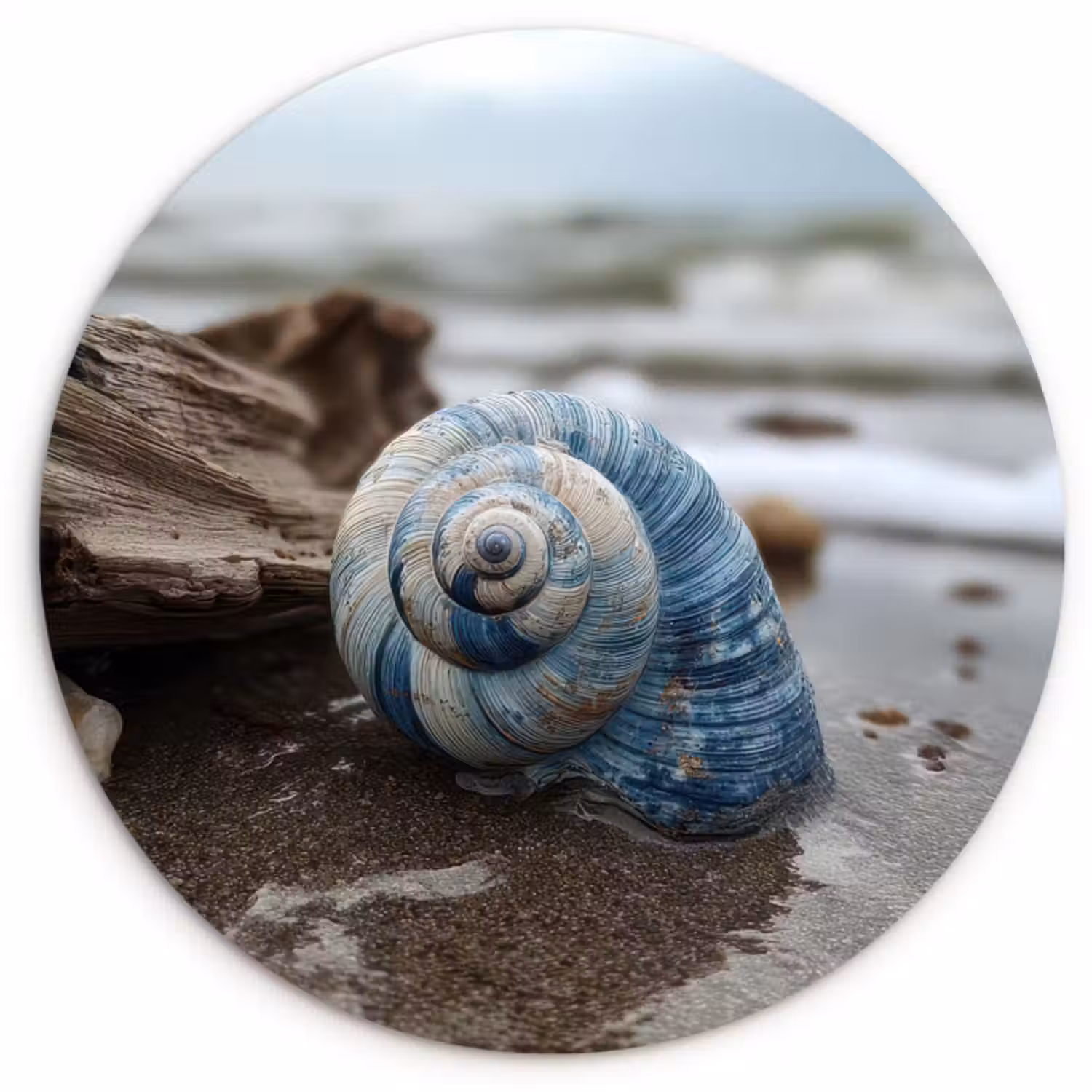 Muurcirkel - Schelp - Strand - Blauw - Zee