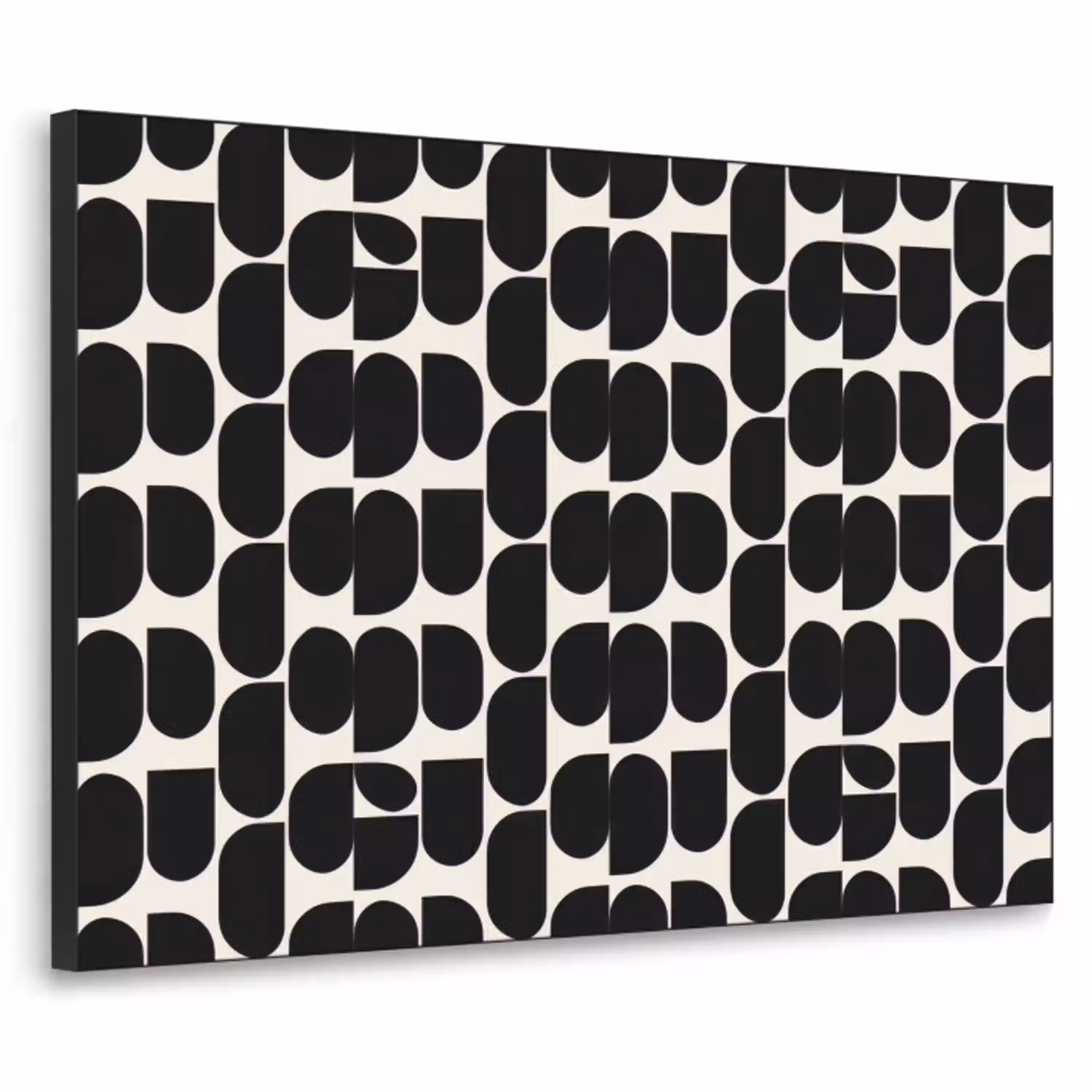 Modern - Patroon - Zwart Textielframe zwart klein 947 -3d
