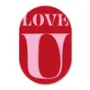 Rood - Love - Valentijn - Roze Wandcirkel Ovaal Glas middel -3d