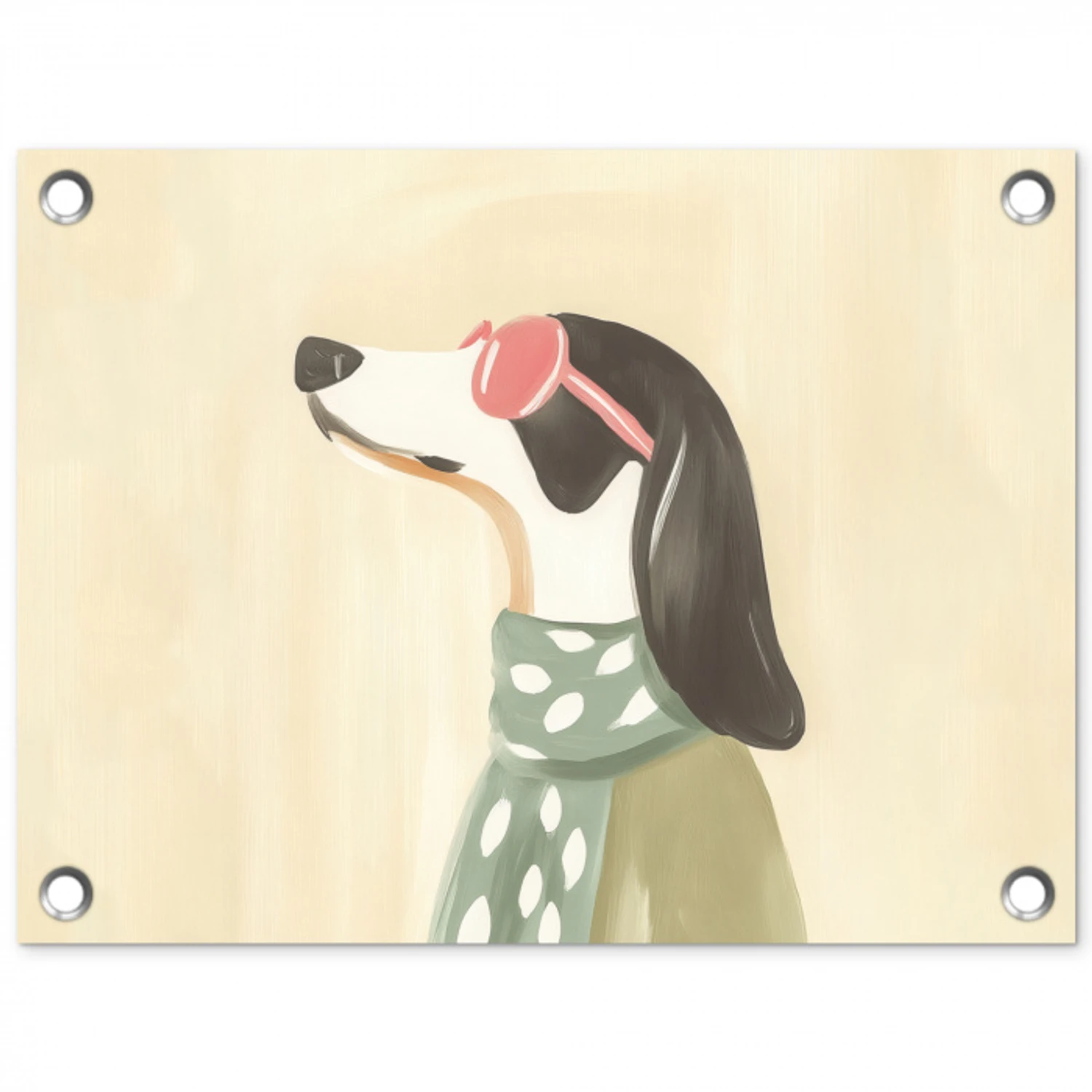 Hond - Zonnebril - Sjaal tuinposter los doek klein -3d