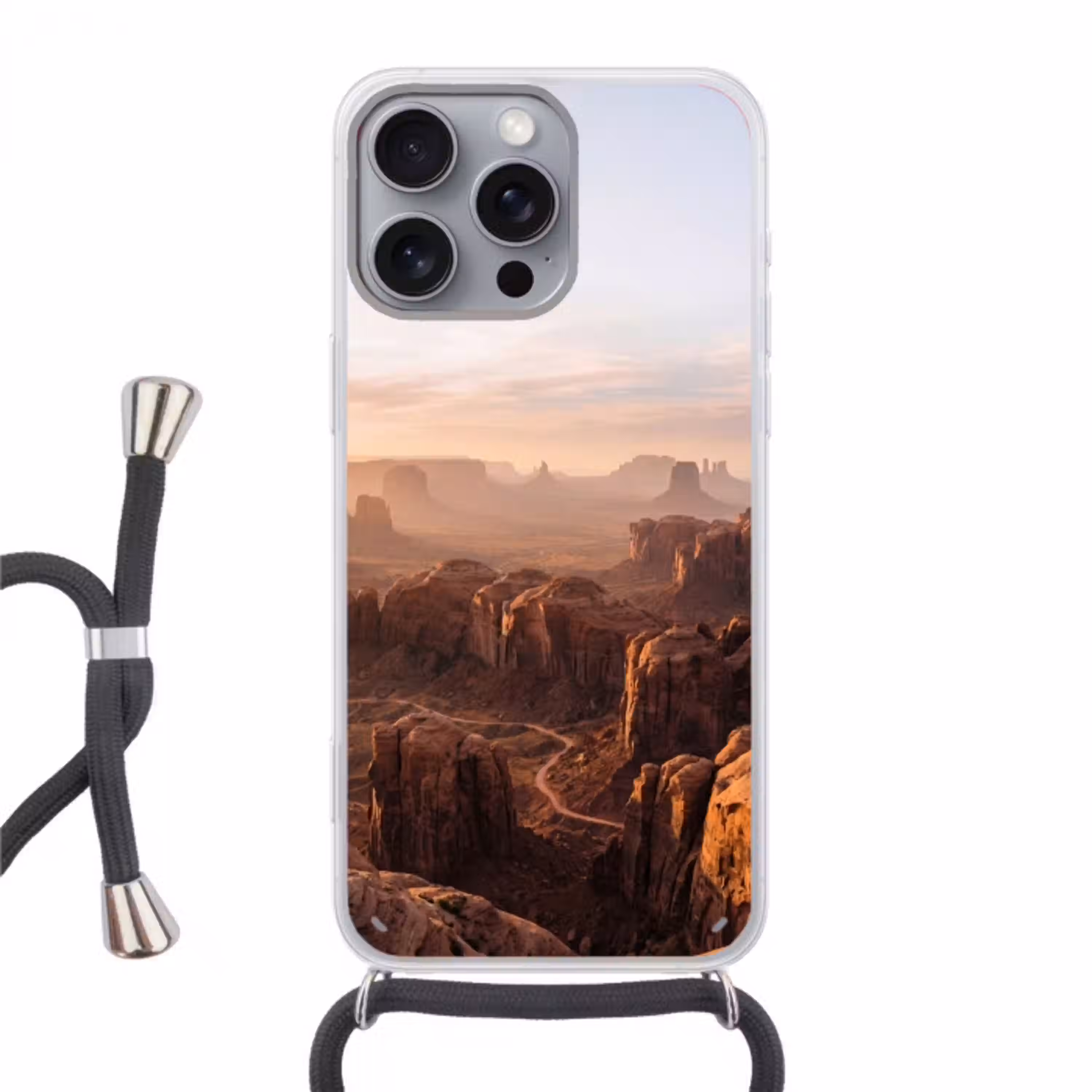 Woestijn - Landschap - Natuur Hoesje iPhone 16 Pro Max met koord klein -3d