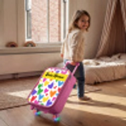 Hartjes - Patroon - Kleurrijk Kinderkoffer - Roze klein -sfeer1