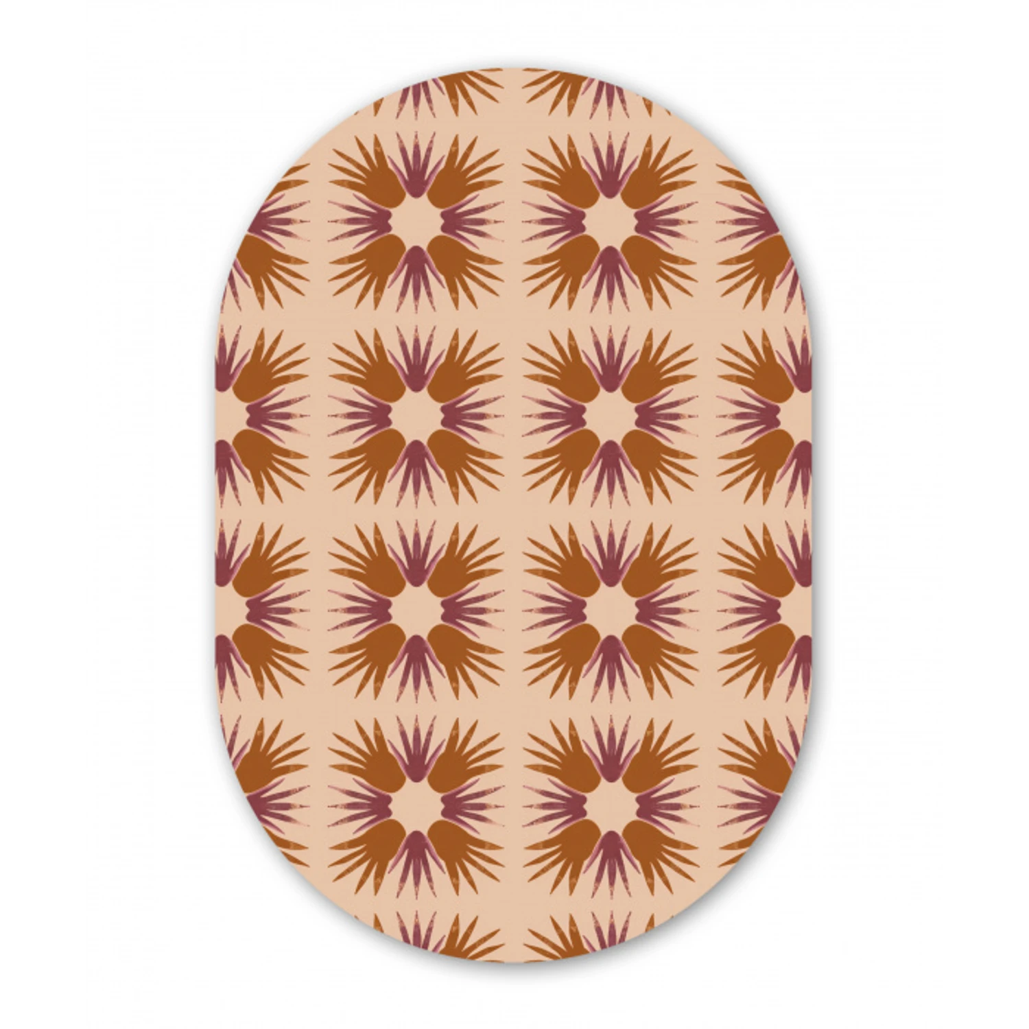 Ornament - Patroon - Oker Wandcirkel Ovaal Forex klein 630 -3d