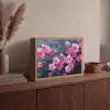 Bloem - Bloesems - Roze - Abstract Light Box met batterij (Wandlamp) middel -sfeer2