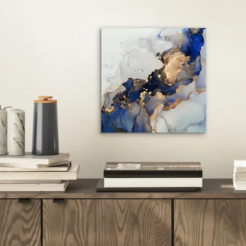 Marmer - Blauw - Goud aluminium wit klein -sfeer1