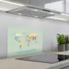 Wereldkaart - Realistisch - Kaart keuken achterwand spatscherm klein -3d_schuin