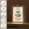 Modern - Roze - Groen - Natuur - Geometrisch - Vormen Light Box met kabel (Tafellamp) klein -USP_NL
