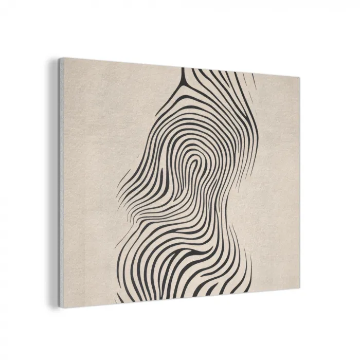 Lijnen - Abstract - Golvend - Zwart PET vilt klein -3d