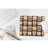 Bloemen - Retro - Bruin muismat rubber klein 262 -witbureau