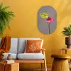 Planten - Anthurium - Groen - Roze Wandcirkel Ovaal Forex klein -sfeer4