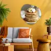Pannenkoeken - Banaan - Siroop - Wit - Beige Wandcirkel Organisch Plexiglas middel -sfeer4
